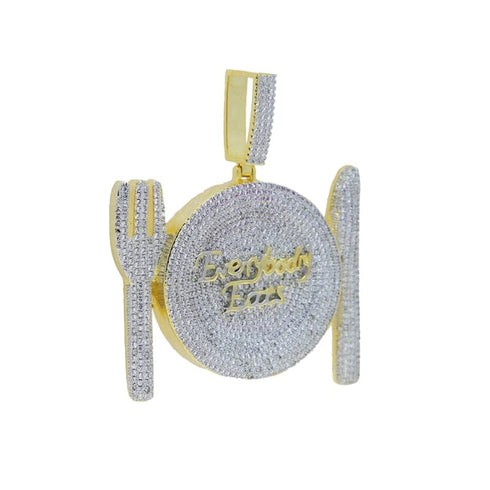 Everybody Eats Fully Iced Pendant Chain