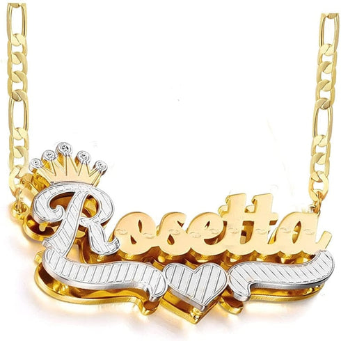 VVS Jewelry 3D Two-Tone Custom Gold Plated Name Chain