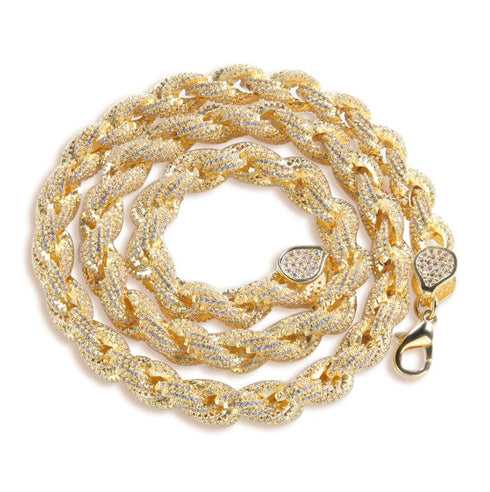 8mm Fully Iced Premium Thick Rope Chain