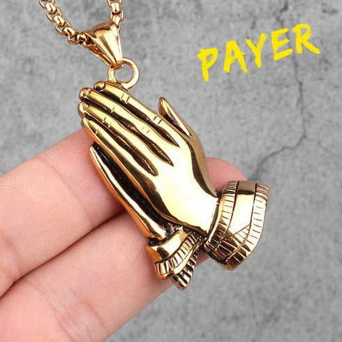 Amulet Praying Hands Pendant Necklace
