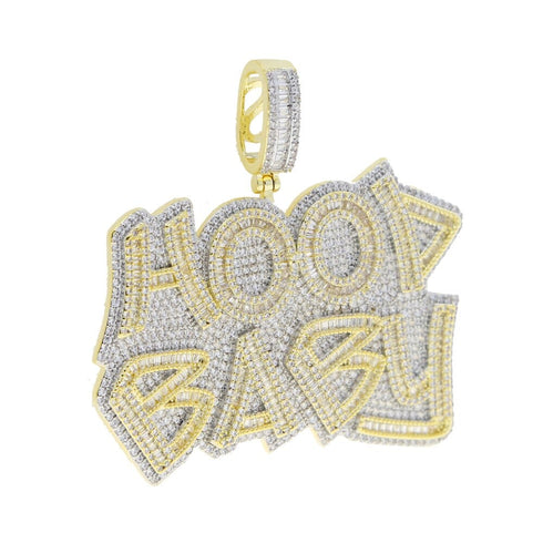 Two-Tone Iced Hood Baby Pendant Chain
