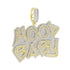 Two-Tone Iced Hood Baby Pendant Chain