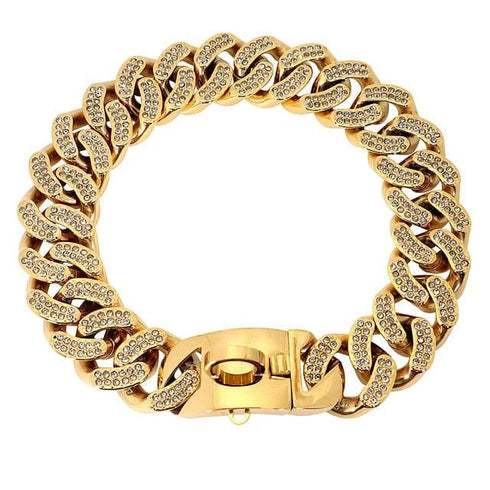 Medium/Large Gold Cuban Link Dog Collar