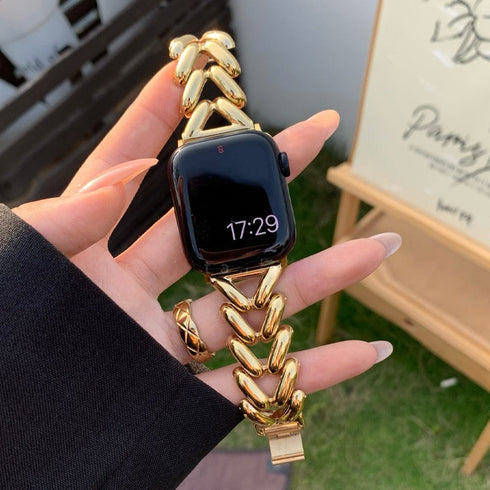 Stainless Steel Chunky Cuban Apple Watch Band