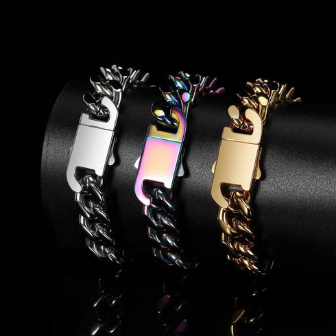 12mm 316L Stainless Steel Hollow Cuban Chain + Free Cuban Bracelet - BOGO