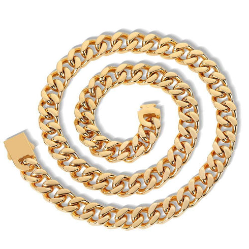12mm 316L Stainless Steel Hollow Cuban Chain + Free Cuban Bracelet