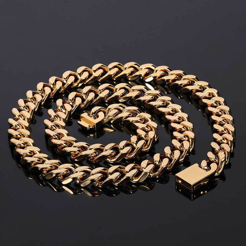 12mm 316L Stainless Steel Hollow Cuban Chain + Free Cuban Bracelet - BOGO