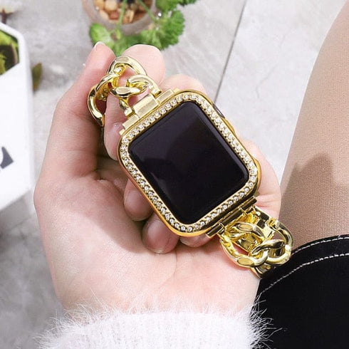 VVS Jewelry Cuban Apple Watch Band + FREE Case