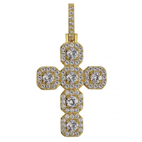 Gold/Silver Baguette Cross Pendant