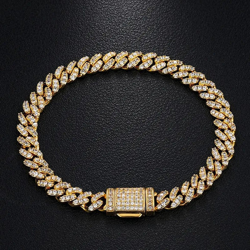 6.6mm VVS D Color Moissanite Iced out Cuban Link Bracelet