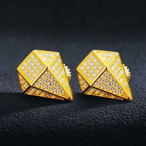925 Sterling Silver VVS Moissanite Diamond Shape Lux Stud Earrings