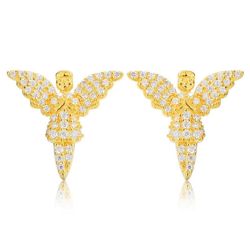 925 Sterling Silver VVS1 Moissanite Angel Stud Earrings