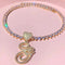 VVS Jewelry Iced Cursive Heart Initial Pendant Tennis Necklace