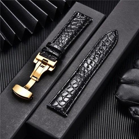 Crocodile Pattern with Automatic Buckle Men Watch Strap