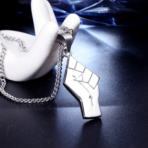 Gold BLM Raised Fist Necklace