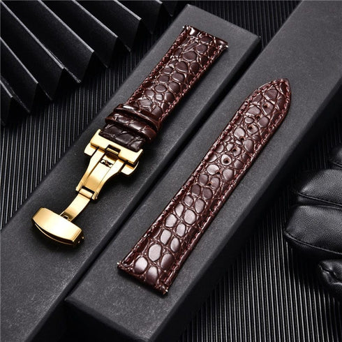 Crocodile Pattern with Automatic Buckle Men Watch Strap