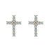 Cross 925 Silver Moissanite Iced Cross Earrings