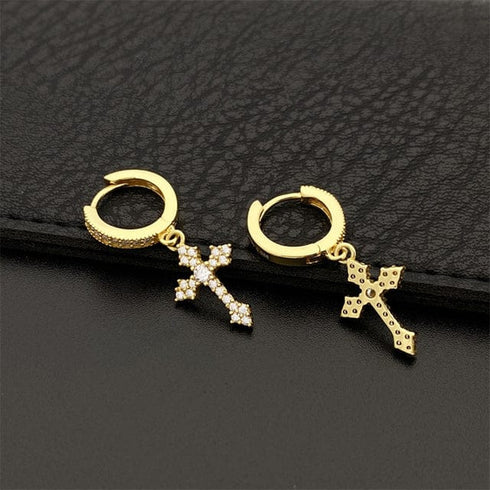 Flower Cross 925 Silver Moissanite Earrings