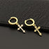 Flower Cross 925 Silver Moissanite Earrings