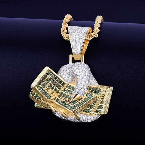 Dollar on hand Pendant Necklace