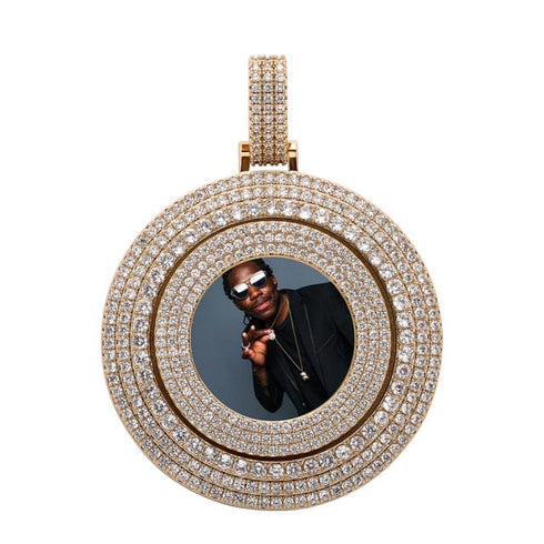 VVS Jewelry Custom Large Spinning Photo Pendant + Chain