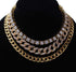 Gold Cuban + Tennis + Cuban Link Choker Set