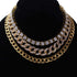 Gold Cuban + Tennis + Cuban Link Choker Set