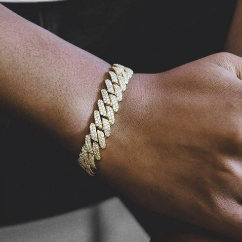 Fully Iced Miami Prong Cuban Bracelet + FREE Tennis Bracelet Bundle (AAA+ Quality)