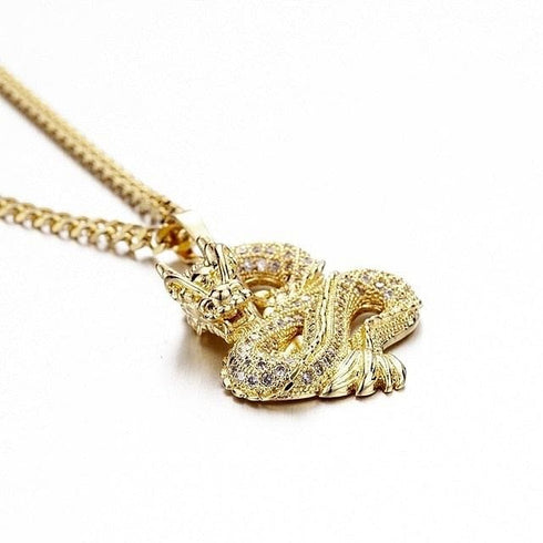 Gold/Silver Dragon Pendant Necklace