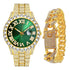 Fully Iced Bling Watch + Cuban Bracelet Bundle