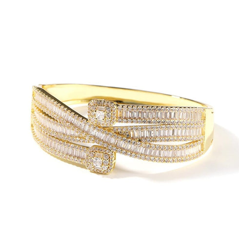 Iced Out Baguette Cuff Bracelet