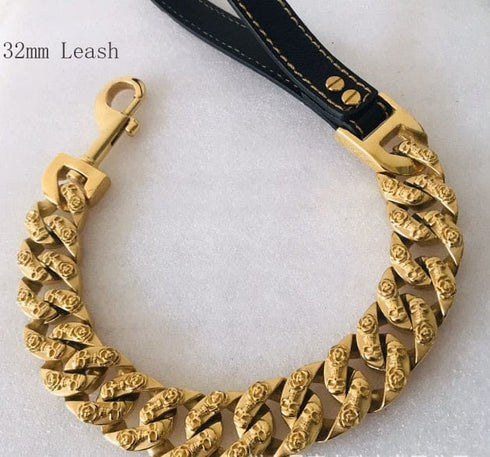 Thicc Skull Face Cuban Link Dog Leash