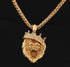 14k Gold Plated Fluorescent Lion Head Pendant Necklace