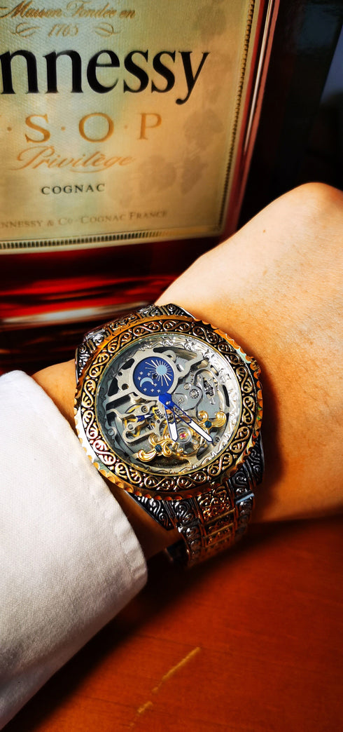 Gold Luminous Tourbillon Skeleton Mechanical Watch