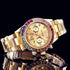 Luxury Quartz Rollie Style Watch with Color Rhinestone