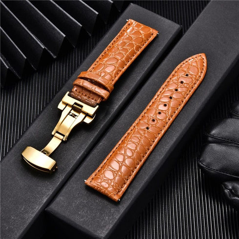 Crocodile Pattern with Automatic Buckle Men Watch Strap