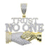 Iced Out Trust No One with Double Hand Pendant