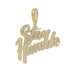18K Gold "Stay Humble" Baguette Pendant Necklace