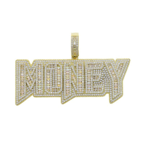 VVS Jewelry Iced Out "MONEY" Pendant Chain