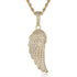 Fully Iced Out Angel Wings Charm Necklace