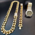 VVS Jewelry Cuban Chain & Cuban Bracelet + Free OG Bust Down Watch