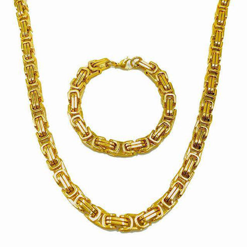 Byzantine Stainless Steel Chain & FREE Byzantine Bracelet
