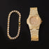 Gold/Silver 5mm Micro Pave Tennis Chain + Tennis Bracelet + FREE Watch Bundle