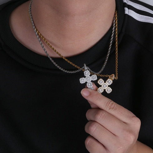 Gold/Silver Baguette Cross Pendant