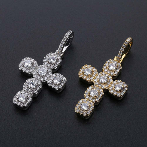 Gold/Silver Baguette Cross Pendant