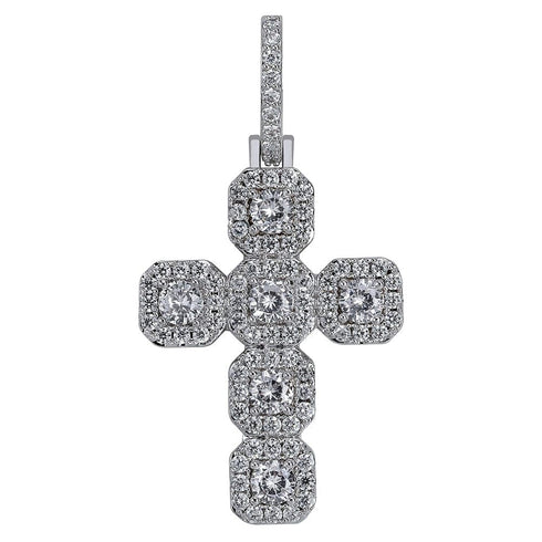 Gold/Silver Baguette Cross Pendant