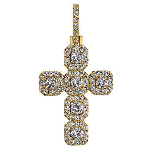Gold/Silver Baguette Cross Pendant
