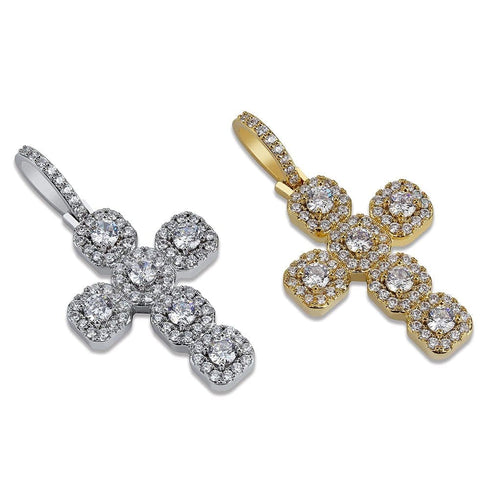Gold/Silver Baguette Cross Pendant