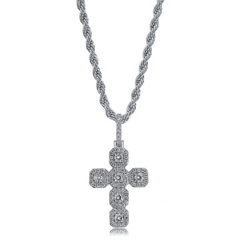 Gold/Silver Baguette Cross Pendant
