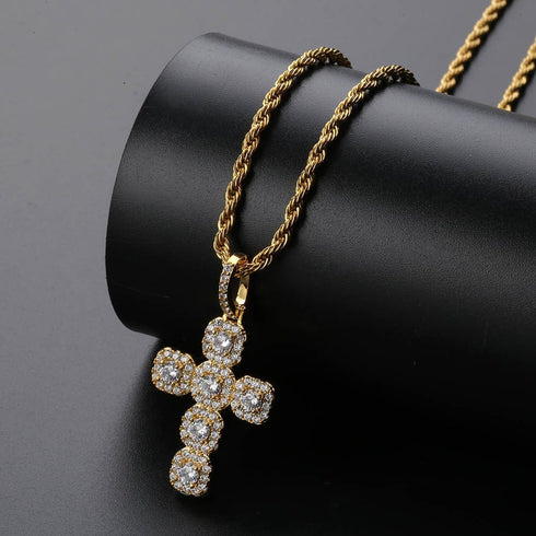 Gold/Silver Baguette Cross Pendant